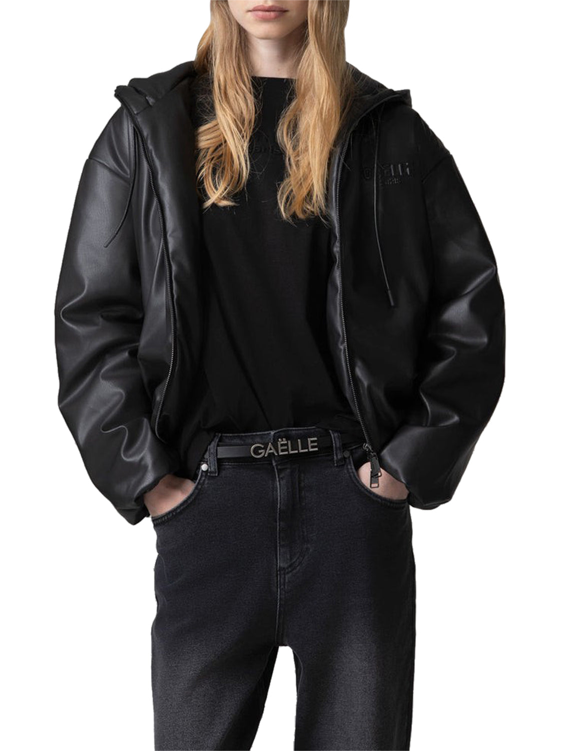 Gaelle Paris Gaelle Paris Bomber In Ecopelle Con Personalizzazione Nero Nero