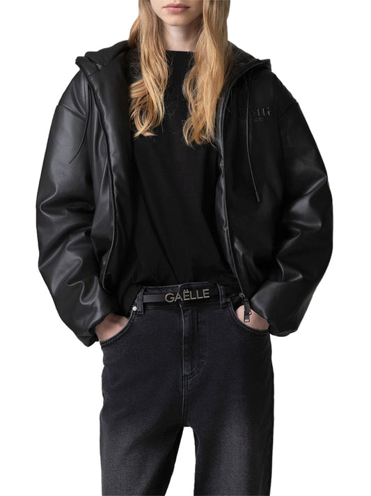 Gaelle Paris Gaelle Paris Bomber In Ecopelle Con Personalizzazione Nero Nero