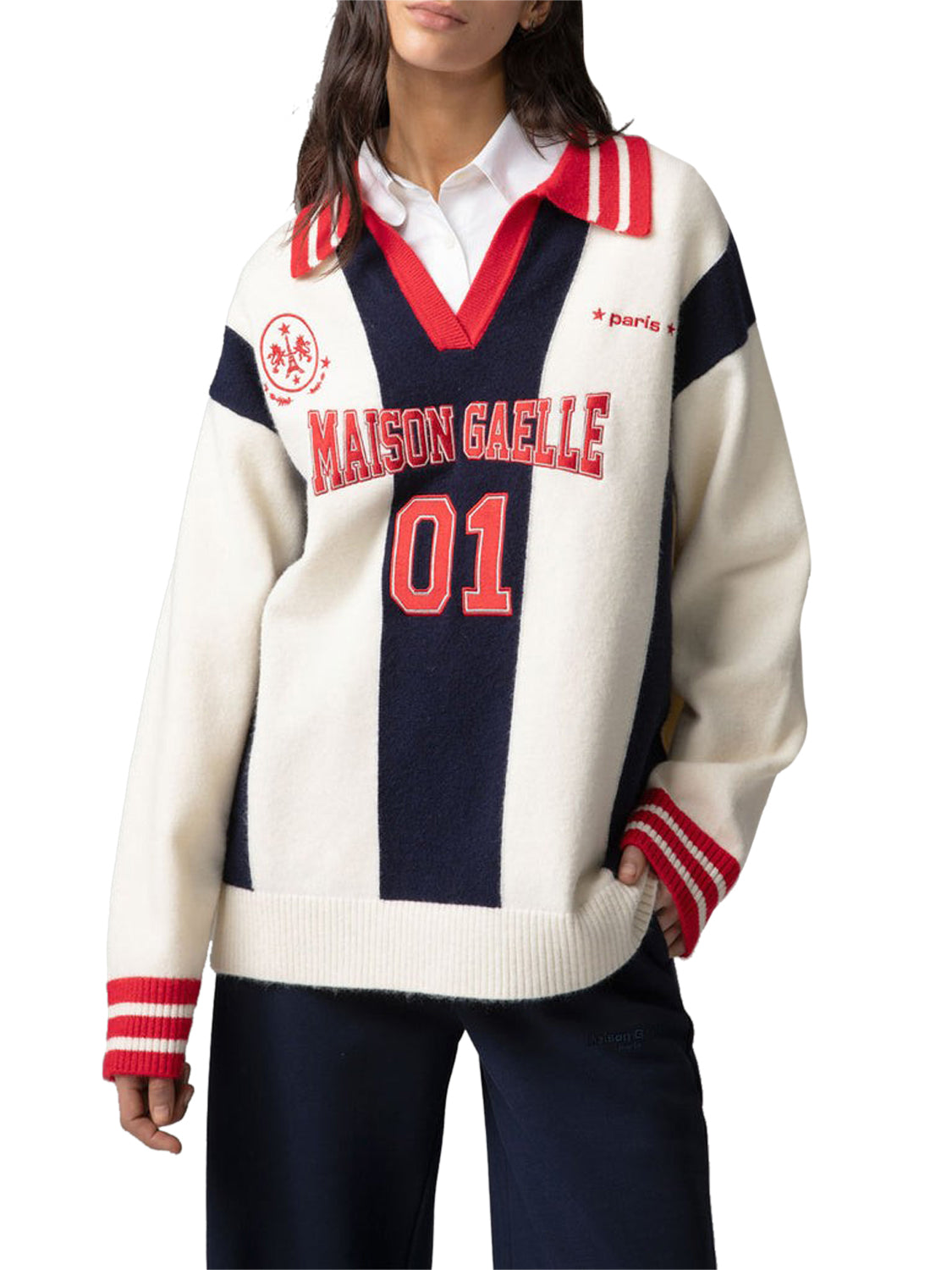 Gaelle Paris Pullover Collo Polo Con Personalizzazioni Logo Gaelle Paris Multicolore MULTI