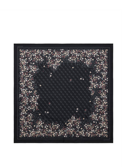 GUESS 1 USCITA Guess Foulard Printed Square 53X53 NEro BLACK