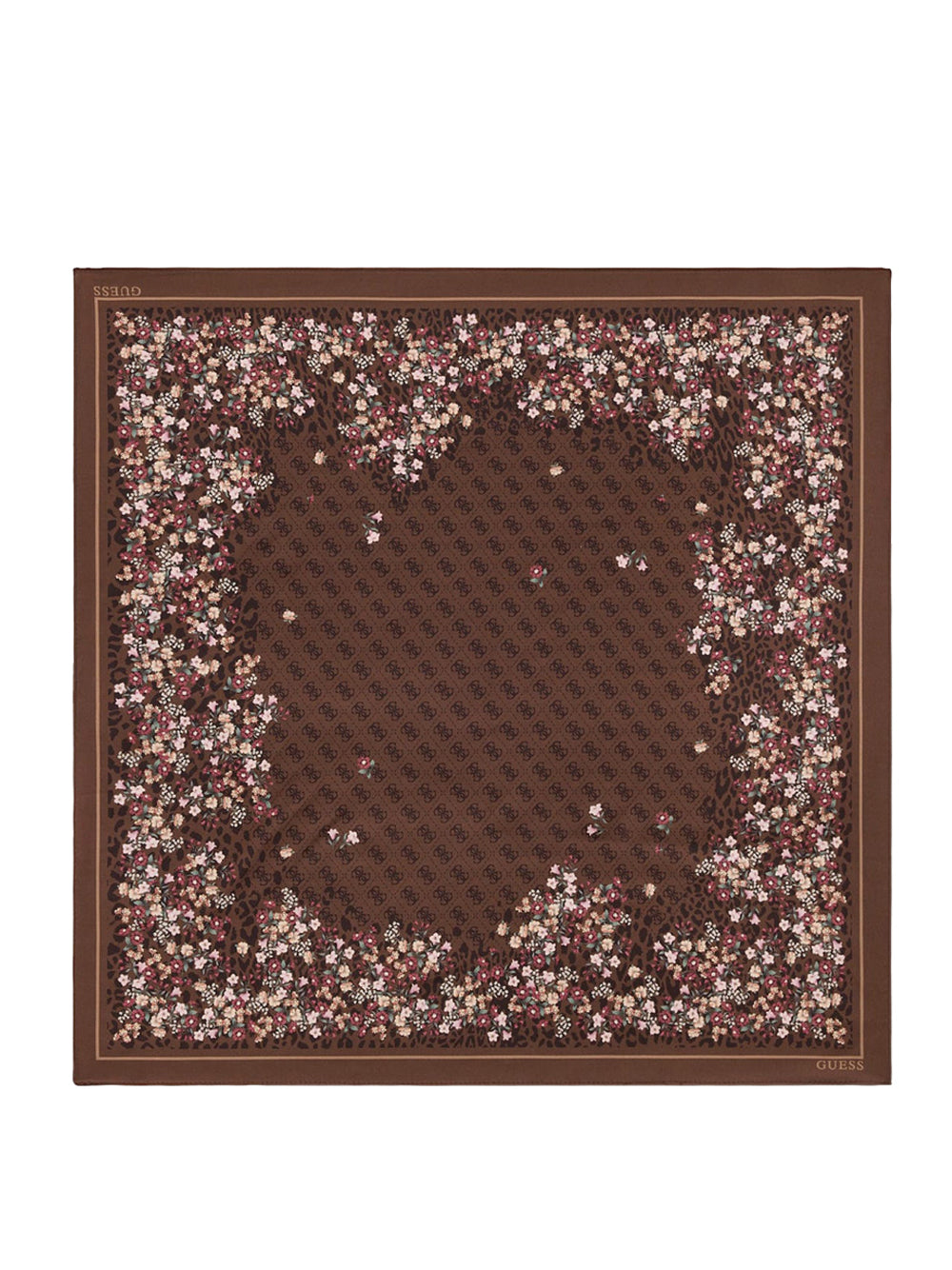 GUESS 1 USCITA Guess Foulard Printed Square 53X53 Marrone BROWN