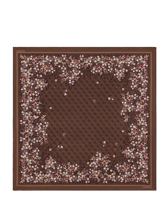GUESS 1 USCITA Guess Foulard Printed Square 53X53 Marrone BROWN