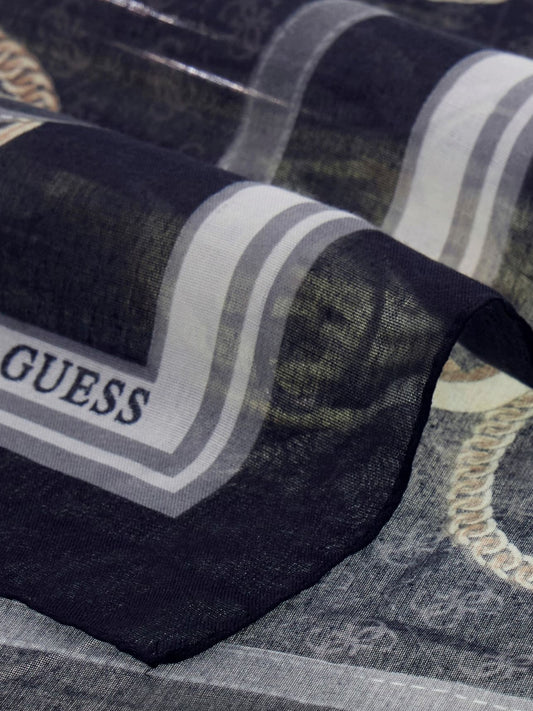 GUESS 1 USCITA Guess Sciarpa Printed Kefiah 120X120 Nero BLACK