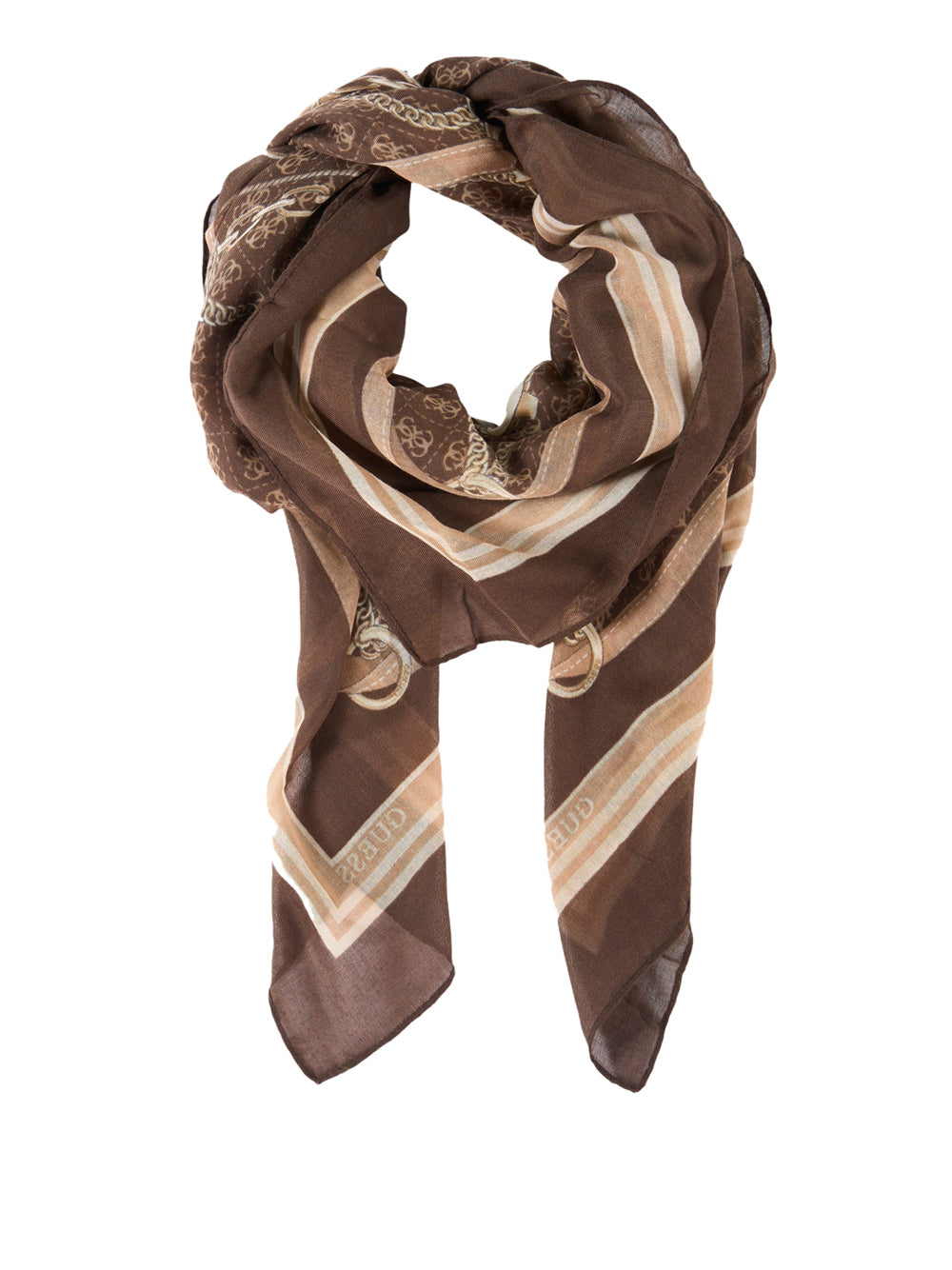 GUESS 1 USCITA Guess Sciarpa Printed Kefiah 120x120 Marrone BROWN
