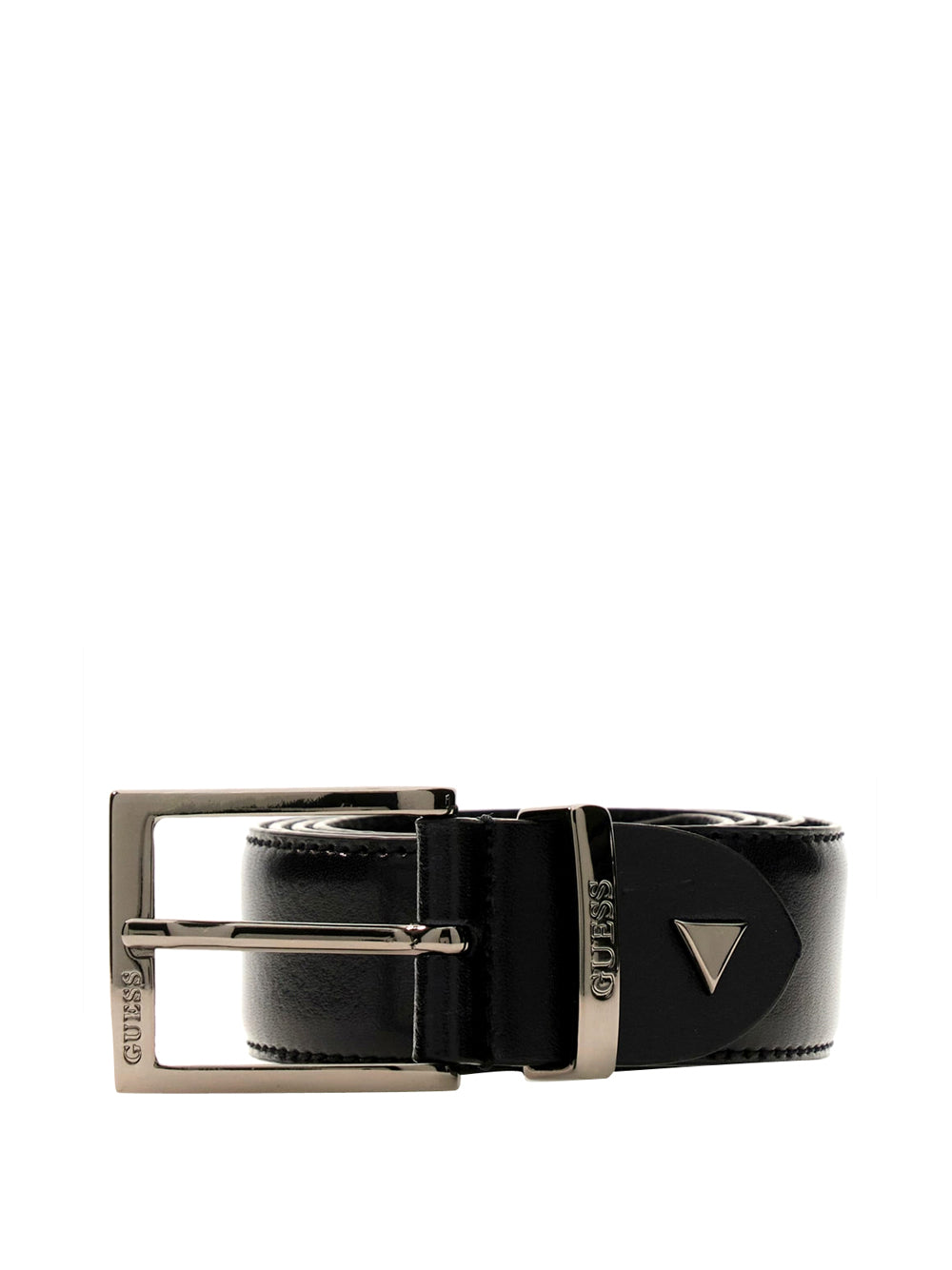 GUESS 1 USCITA Guess Cintura In Vera Pelle Logo - Nero BLACK