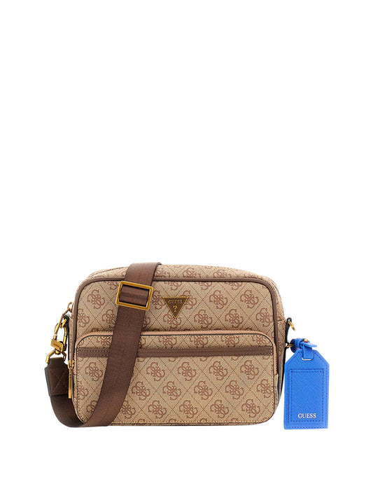 GUESS 1 USCITA Guess Borsa A Tracolla Mini Milano 4G Logo - Beige Beige/Brown