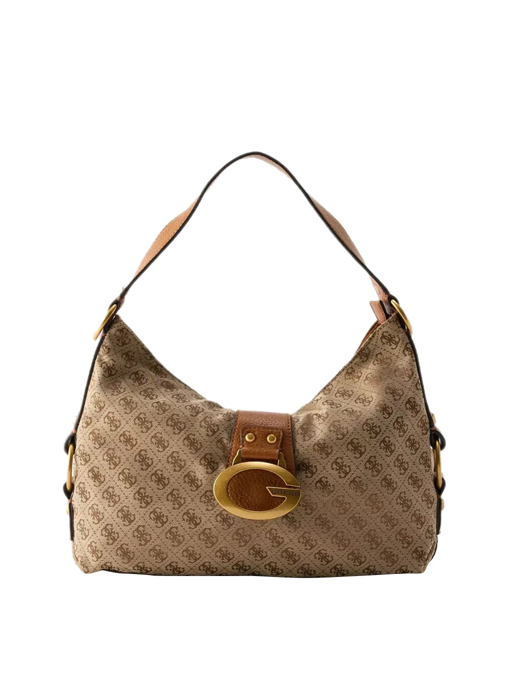 GUESS 1 USCITA Guess Borsa A Tracolla Camden - Beige Latte Logo/Cognac