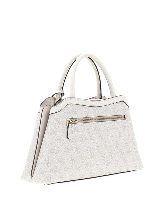 GUESS 1 USCITA Guess Borsa A Mano Lindsey Girlfriend Satchel - Bone Bone Logo