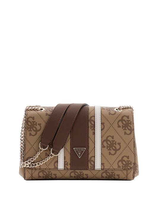 GUESS 1 USCITA Guess Borsa A Tracolla Con Logo Noelle - Brown Latte Logo/Brown