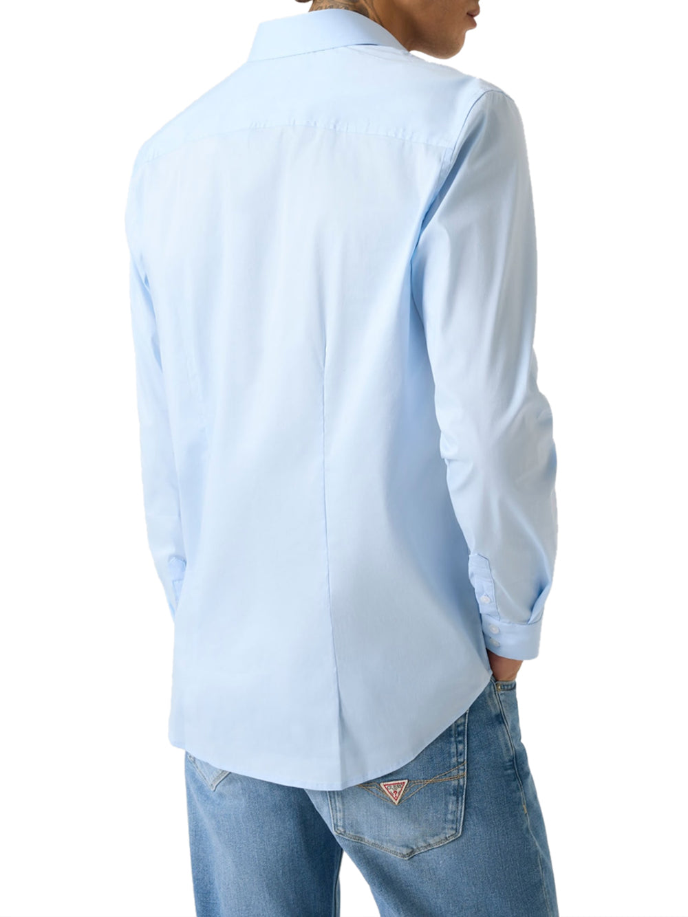 GUESS 1 USCITA Guess Camicia In Tinta Unita Slim Fit - Azzurro Airway Blue