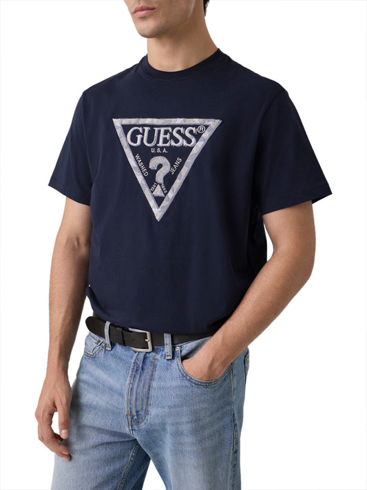 GUESS 1 USCITA Guess T-Shirt Logo Frontale Navy Smart blue