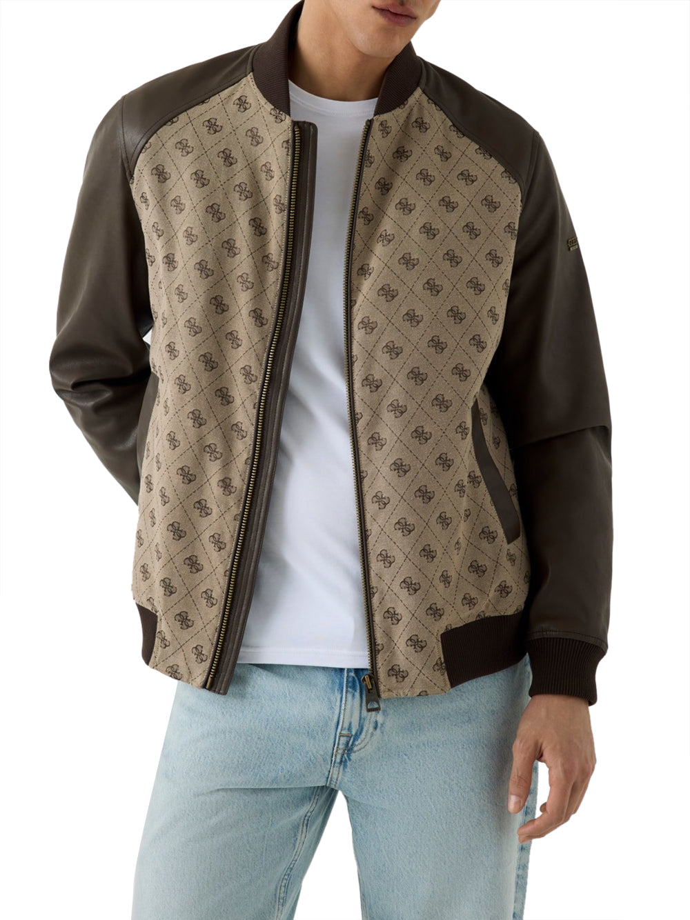 GUESS 1 USCITA Guess Bomber Monogram - Sand Sand 4G Logo Combo