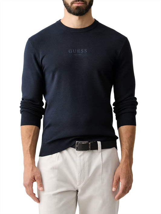 GUESS 1 USCITA Guess Maglione Logo Frontale - Navy Smart blue