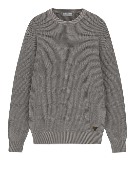 GUESS 1 USCITA Maglione Guess Manny Cn English Rib Washed Sw - Grigio Grigio/beige