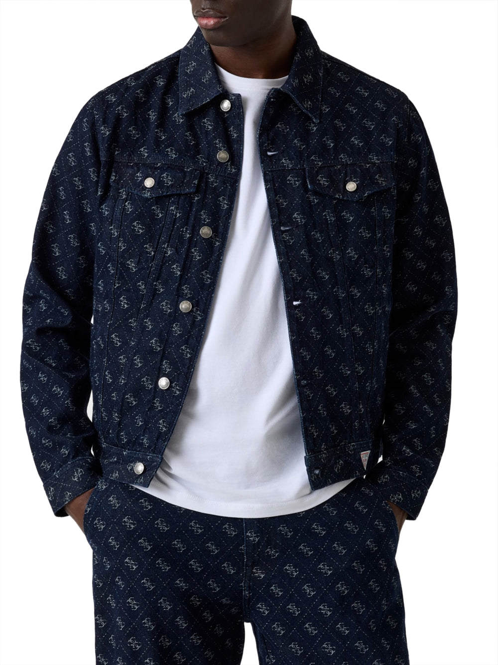 GUESS 1 USCITA Guess Giacca Dillon - Navy Wisley 4G Logo