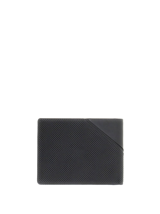 GUESS 1 USCITA Guess Portafoglio Boston In Vera Pelle Con Logo - Nero BLACK