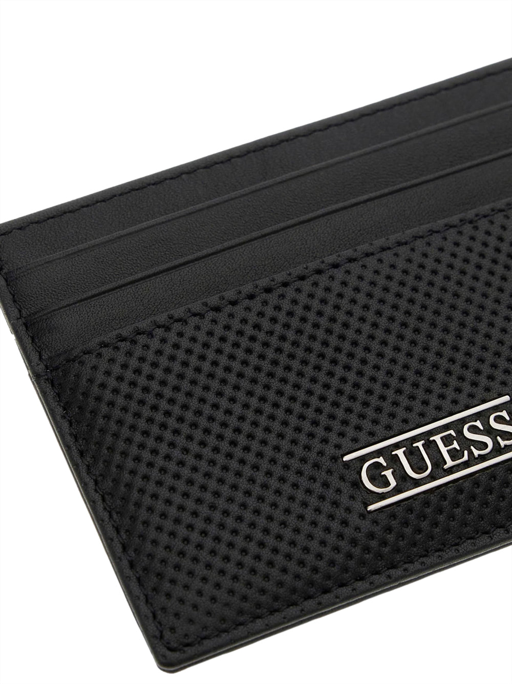 GUESS 1 USCITA Guess Porta Carte In Vera Pelle Boston - Nero BLACK
