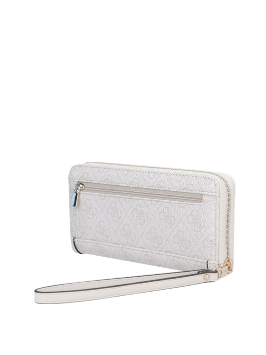 GUESS 1 USCITA Guess Portafoglio Lindsey Slg Large Zip Around - Bone Bone Logo