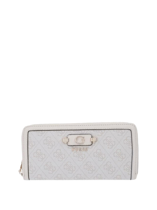 GUESS 1 USCITA Guess Portafoglio Lindsey Slg Large Zip Around - Bone Bone Logo