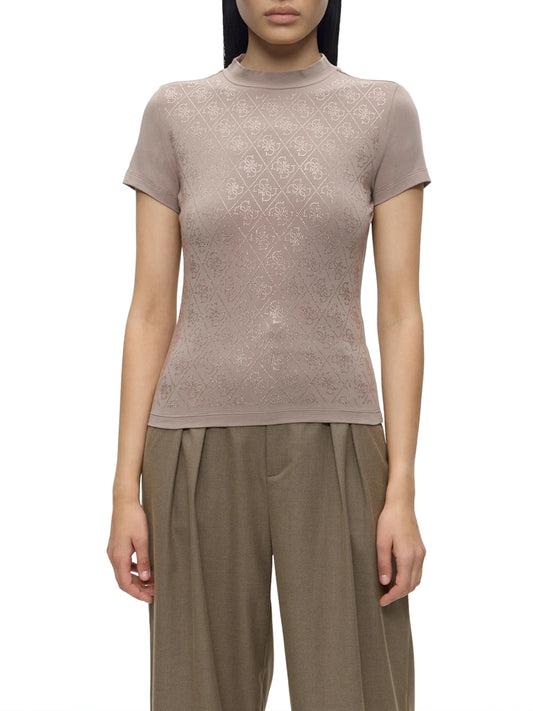 GUESS 1 USCITA Guess T-Shirt Stampa All Over 4G - Silk Taupe Silk taupe