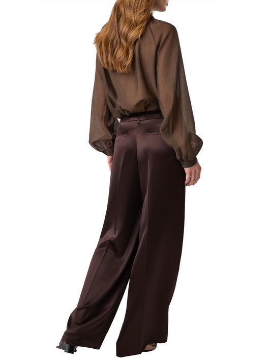 GUESS 1 USCITA Guess Pantalone Palazzo Flora Marrone Scuro Chocco Brown