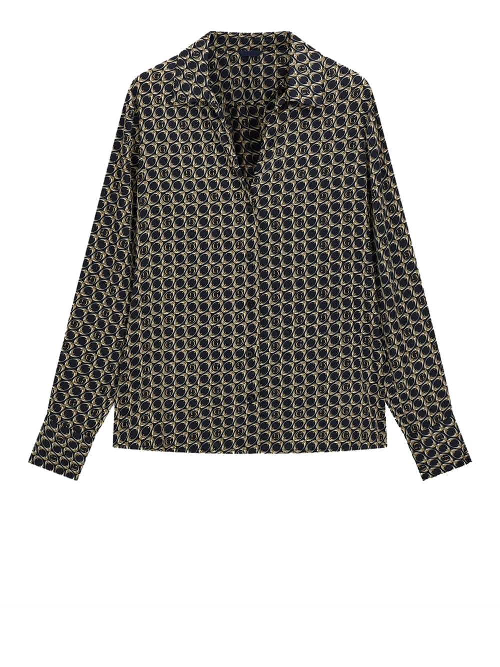 GUESS 1 USCITA Guess Camicia Casual New Concetta Nero G Print Oval Chain B