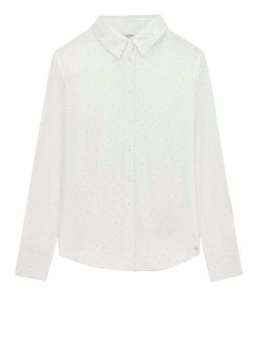 GUESS 1 USCITA Guess Camicia Borchiata Lucia Relaxed Hotfix Bianco Pure white
