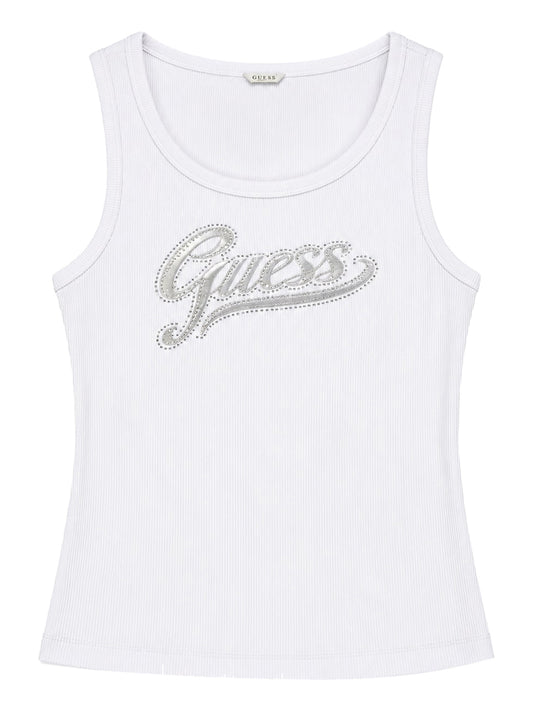 GUESS 1 USCITA Guess Canotta Malika Logo - Bianco Bianco