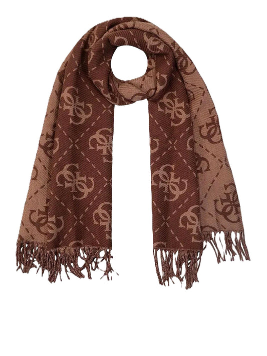GUESS 2 USCITA Sciarpa Nolana 4G Logo Guess - Marrone Brown Logo