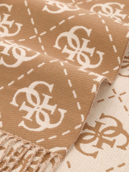 GUESS 2 USCITA Sciarpa Guess AW5217 VIS03 - Beige Latte Logo Brown