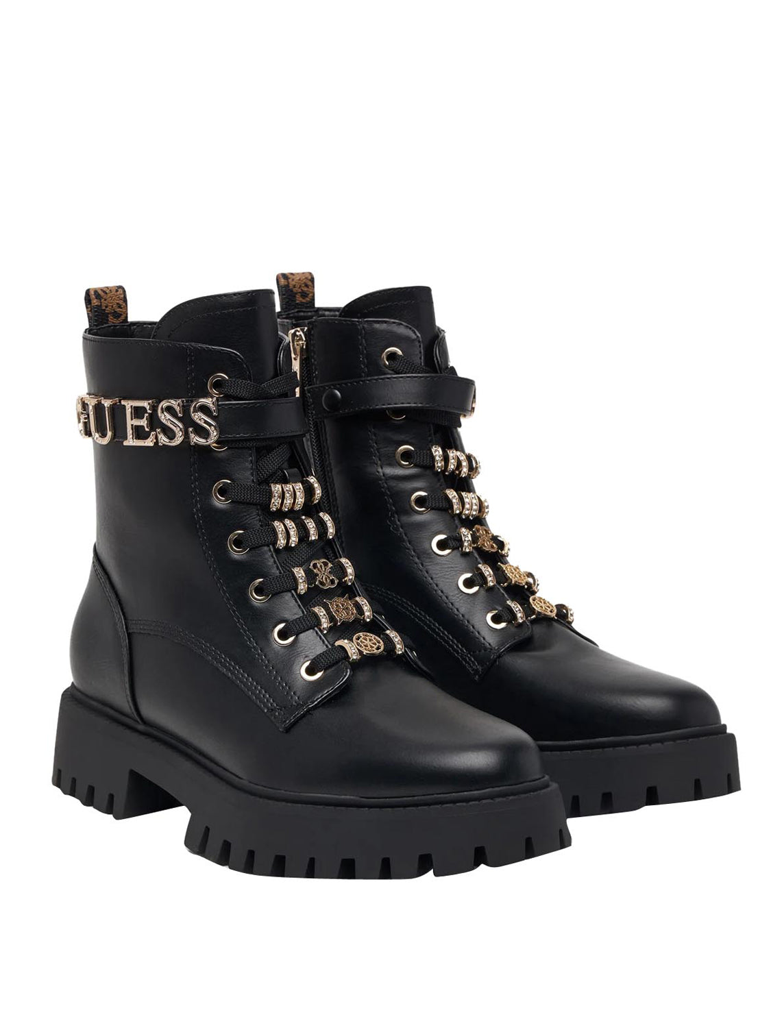 Guess Anfibi in Ecopelle Ficki Guess - Nero/Marrone Black Brown