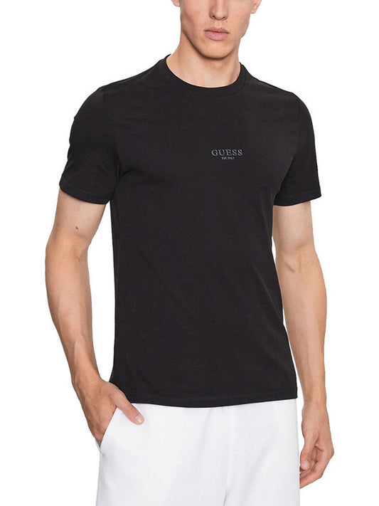 GUESS 2 USCITA Guess T-Shirt Aidy Cn Ss Tee Uomo Nero Jet Black A996