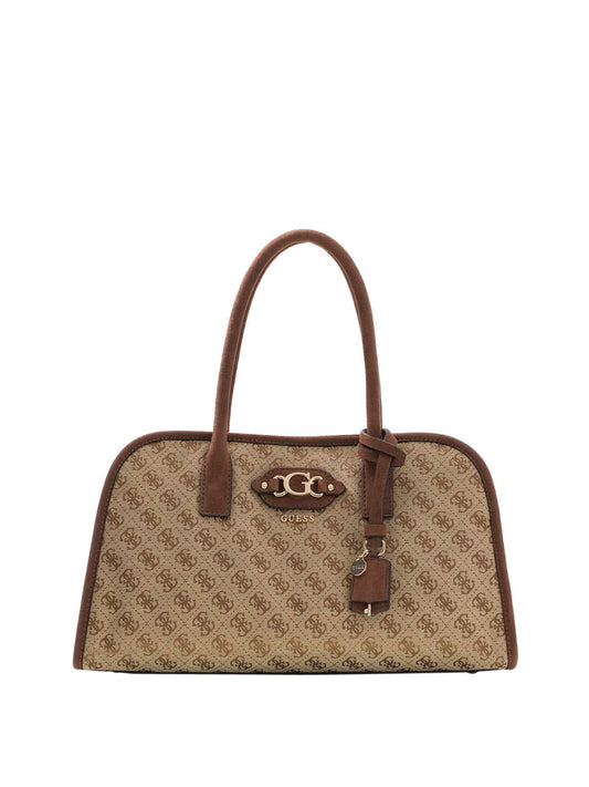 GUESS 2 USCITA Borsa A Mano Samantha Girlfriend Guess - Marrone/Beige Latte Logo/Brown