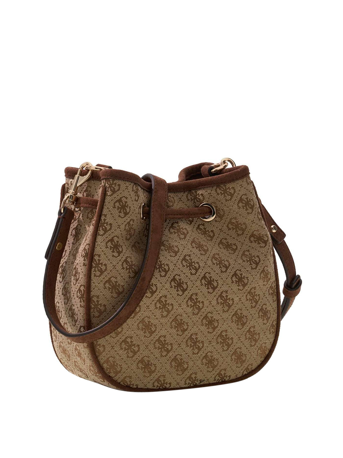 GUESS 2 USCITA Borsa A Mano Samantha Mini Drwstrn Bucket Guess - Muti Latte Logo/Brown