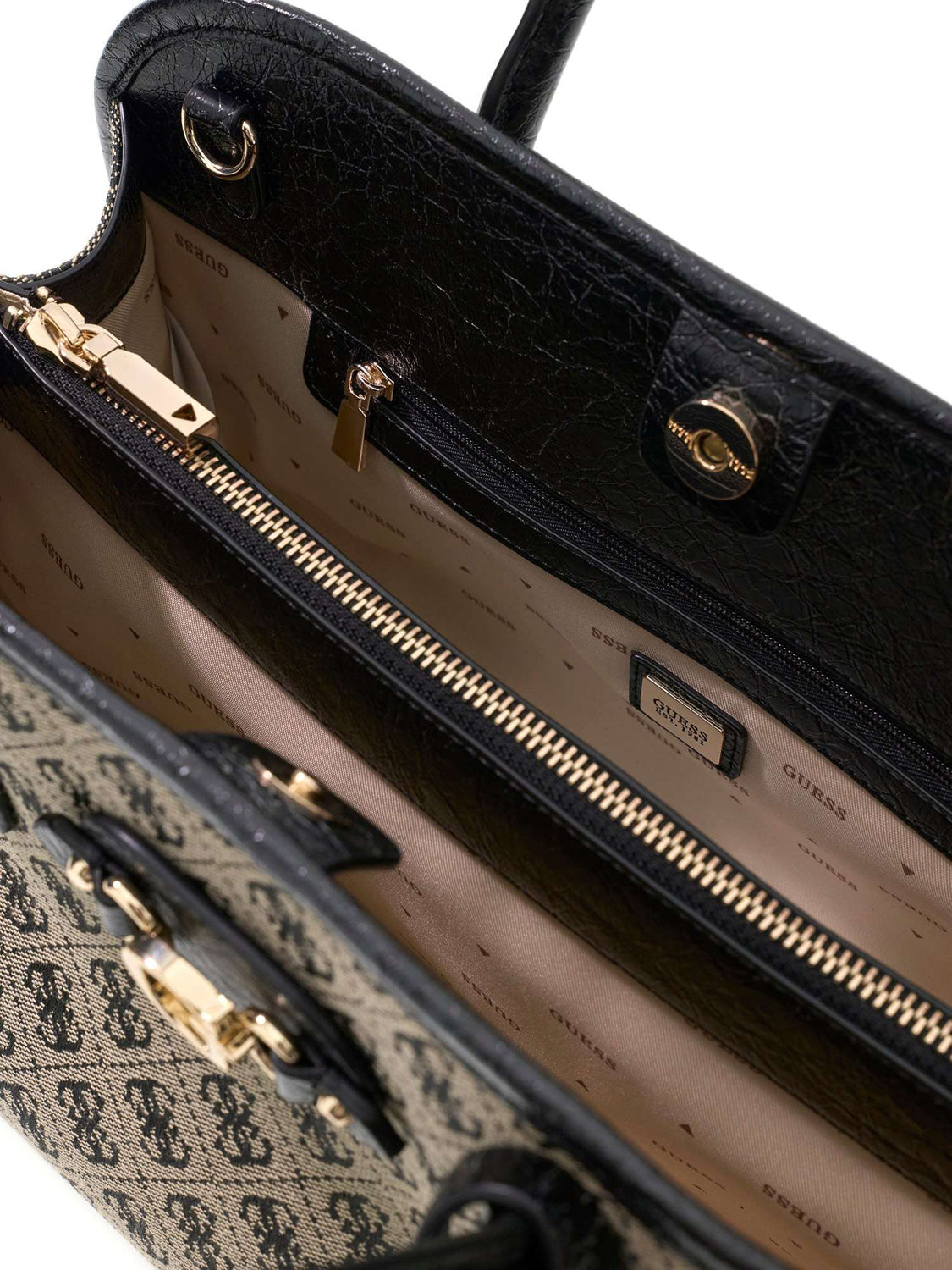 GUESS 2 USCITA Borsa A Mano Guess Samantha Girlfriend - Nero Black Logo