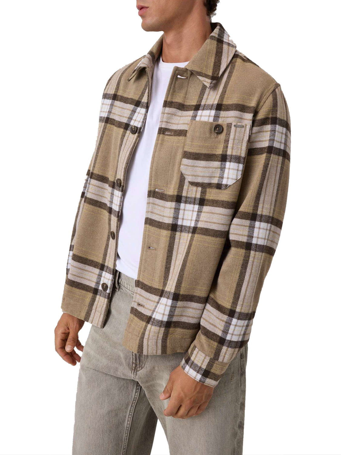 GUESS 2 USCITA Guess Camicia Flannel Beige Yd Diagonal Melange