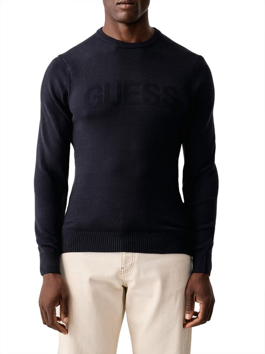 Guess Maglione Girocollo in Viscosa Noburo Guess - Blu Navy Smart blue