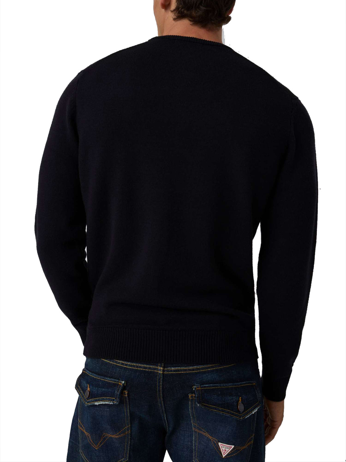 GUESS 2 USCITA Guess Felpa Noburo Cn Logo Reverse Ls - Nero Jet Black A996