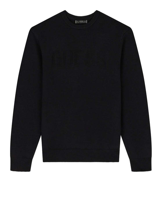 GUESS 2 USCITA Guess Felpa Noburo Cn Logo Reverse Ls - Nero Jet Black A996