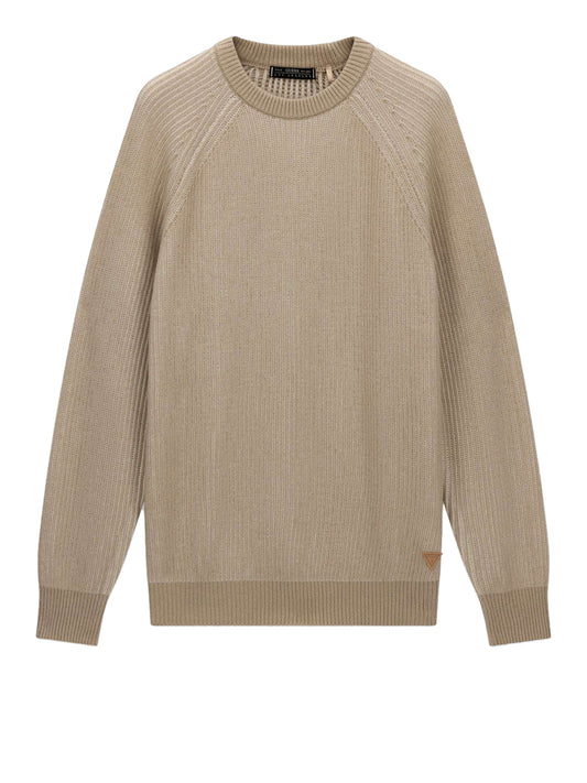 GUESS 2 USCITA Guess Maglia Niro Vanisè Stripes Raglan- Beige Bi-Color Ribs G1H1+A