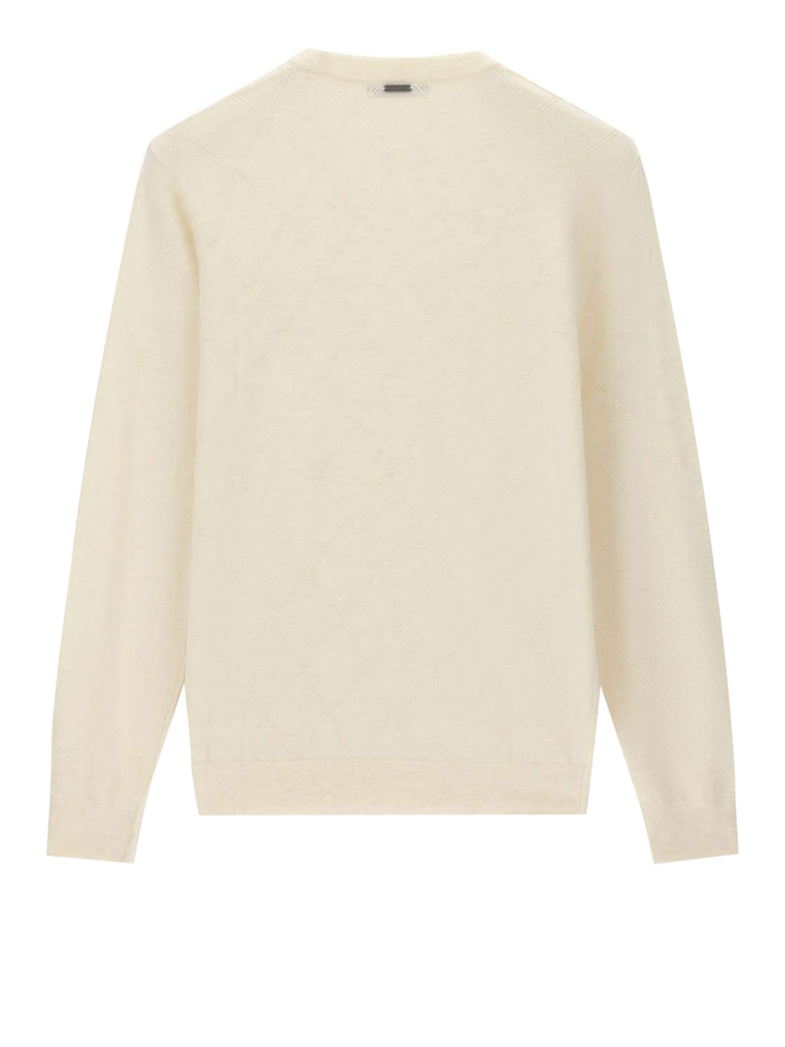GUESS 2 USCITA Felpa Guess Nial Cn Ls Diamond Stitch - Bianco Antique White Heathe
