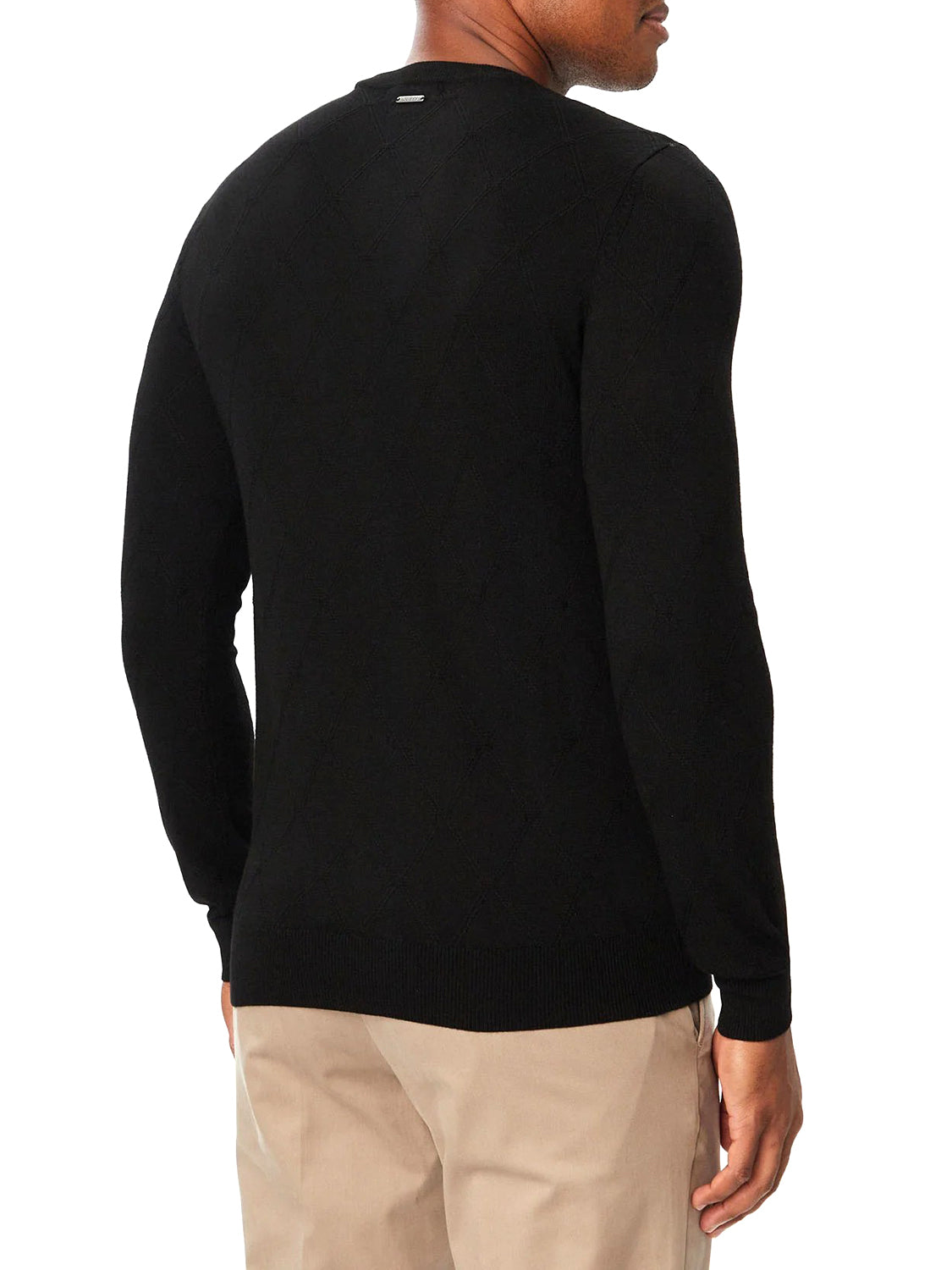 GUESS 2 USCITA Felpa Girocollo Guess Nial Cn Ls Diamond Stitch Swtr - Nero Nero