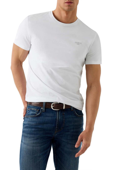 GUESS 2 USCITA Guess T-Shirt In Misto Cotone - Bianco Pure white