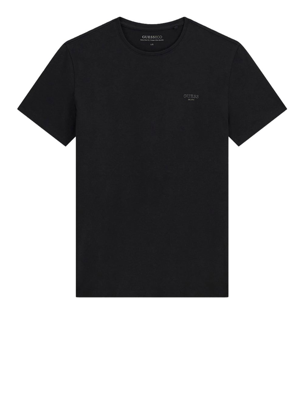 GUESS 2 USCITA Guess T-Shirt In Misto Cotone - Nero Jet Black A996