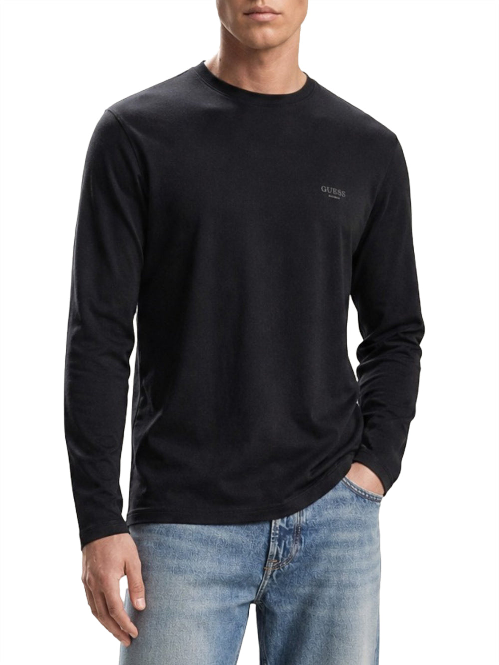 GUESS 2 USCITA Guess T-Shirt Core Extra Slim Nero Jet Black A996