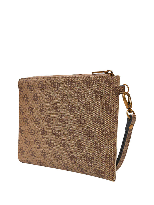 GUESS 2 USCITA Guess Pochette Milano Medium Clutch Uomo Beige/brown - Beige Beige/Brown
