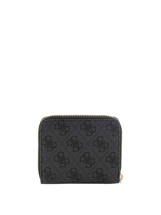 GUESS 2 USCITA Mini Portafoglio Guess Laurel Zip Around - Nero Coal Logo