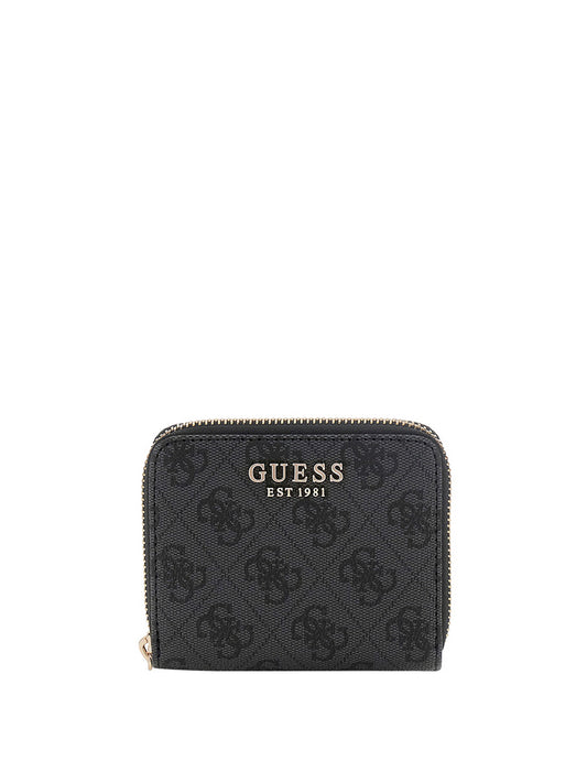 GUESS 2 USCITA Mini Portafoglio Guess Laurel Zip Around - Nero Coal Logo
