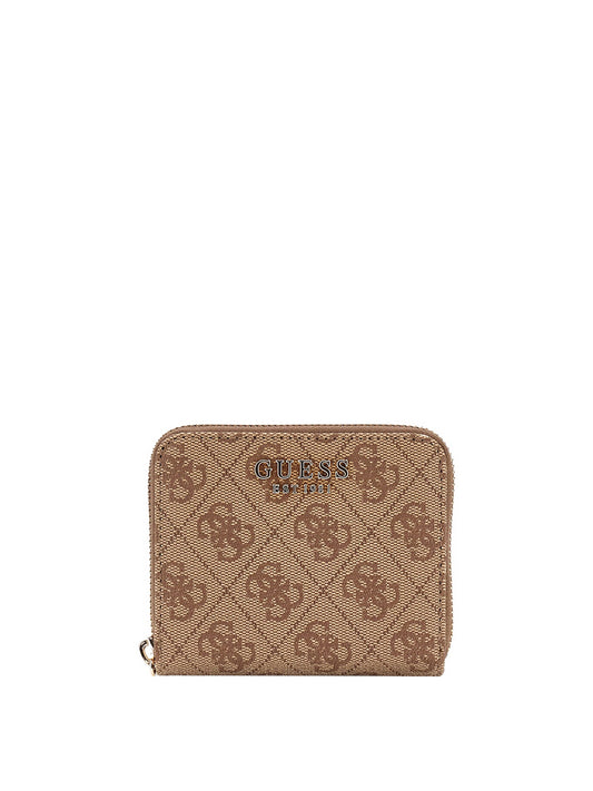 GUESS 2 USCITA Portafoglio Mini Guess Con Logo Laurel 4G - Beige Latte Logo