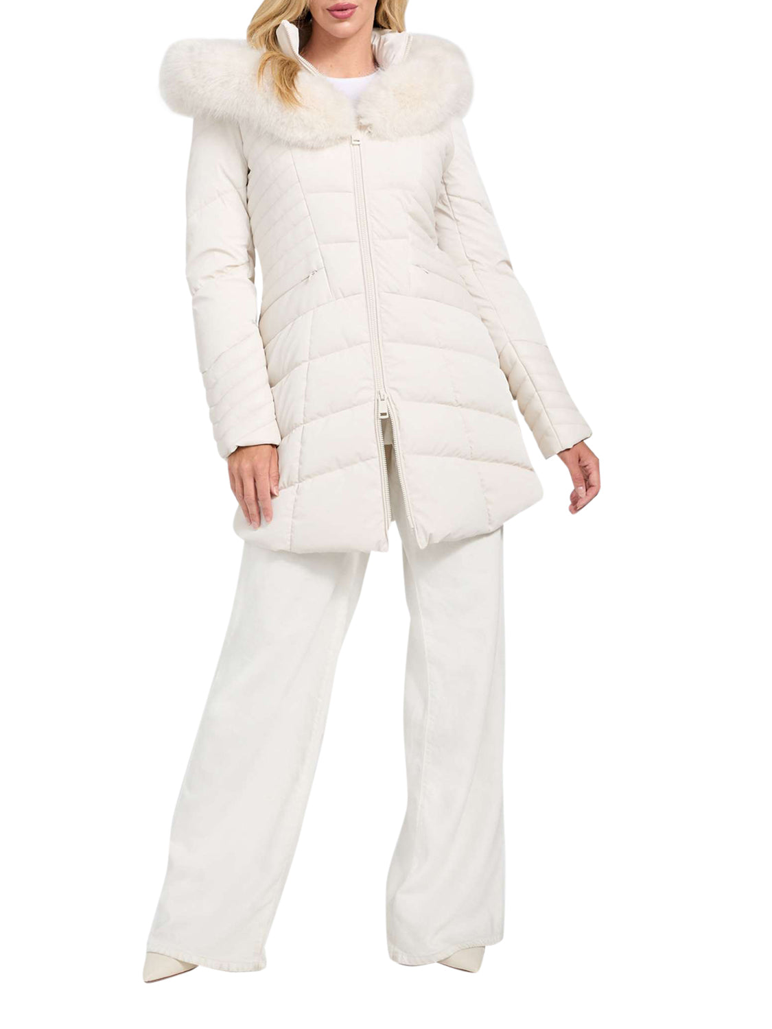 GUESS 2 USCITA Guess Giubbotto New Oxana - Stone Muted Stone